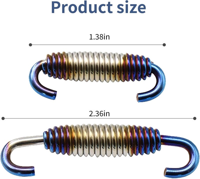 Jitrendo 1 Pack 2 Pcs Motorcycle Exhaust Pipe Spring, Exhaust Pipe Active Spring Fastener,Universal For Motorbike Scooter Atv (Blue) - Image 2